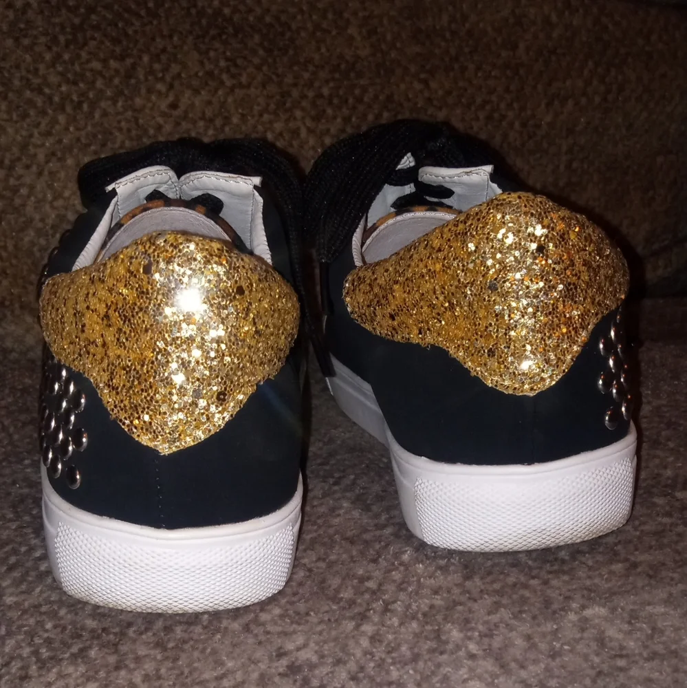 Leopard Print and Gold Star Women's La Sheelah Sneakers size 8.5 - Picture 4 of 11